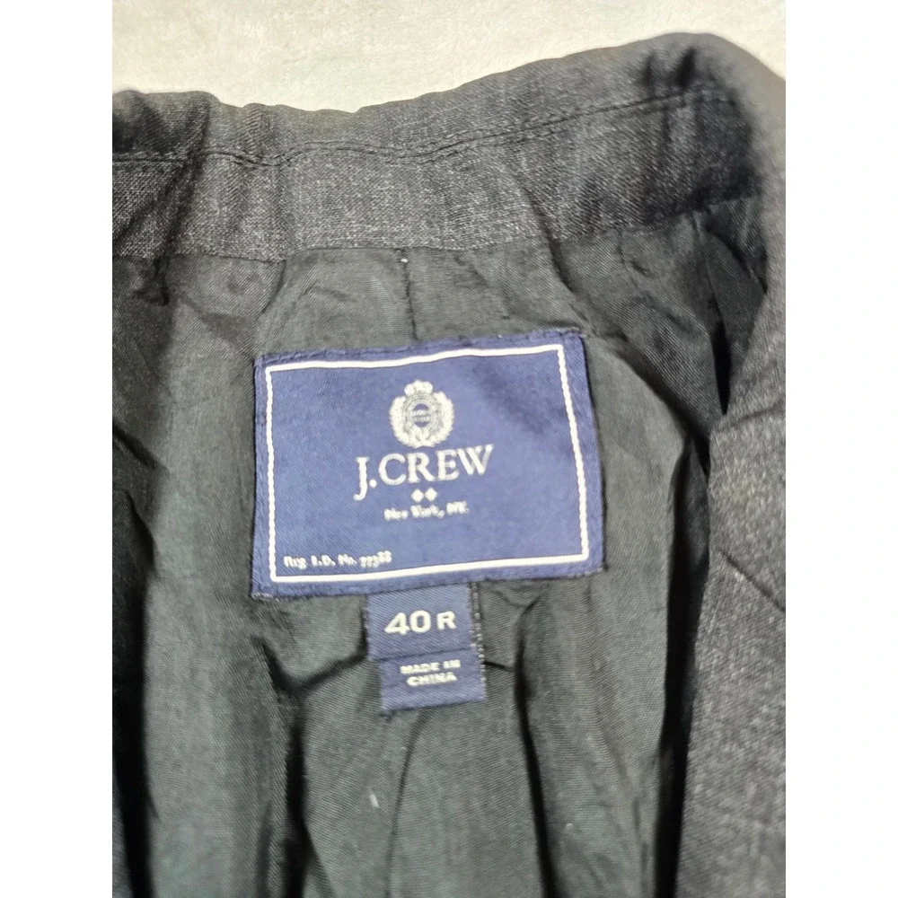 J.Crew Blazer Men 40R Charcoal Gray Wool Blend Two Button Sport Coat Suit Jacket